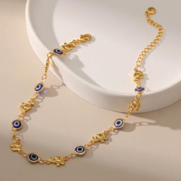Evil Eye Anklet Gold For Women, Evil Eye Anklet Bracelets Minimalist Foot Jewel - Picture 5 of 5